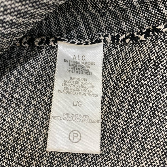 ALC Black White Geometric Knit Bodycon Mini-Skirt Size Large - Picture 8 of 8